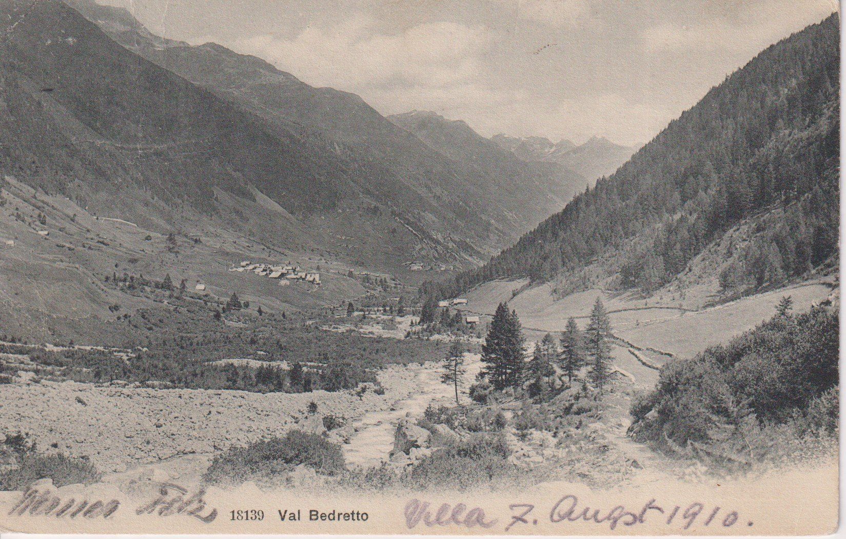 Cartoline postali: AK Val Bedretto, panorama con Bedretto 1910 – Usato da Riva San Vitale venduto da MAR-NAPO