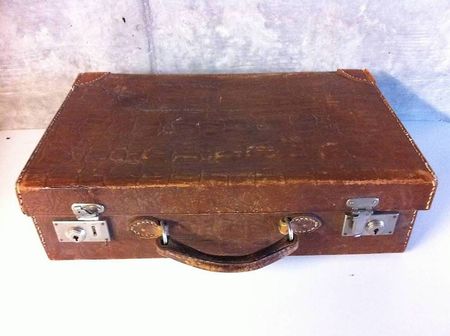 Valise à documents en peau de crocodile - années 50/60