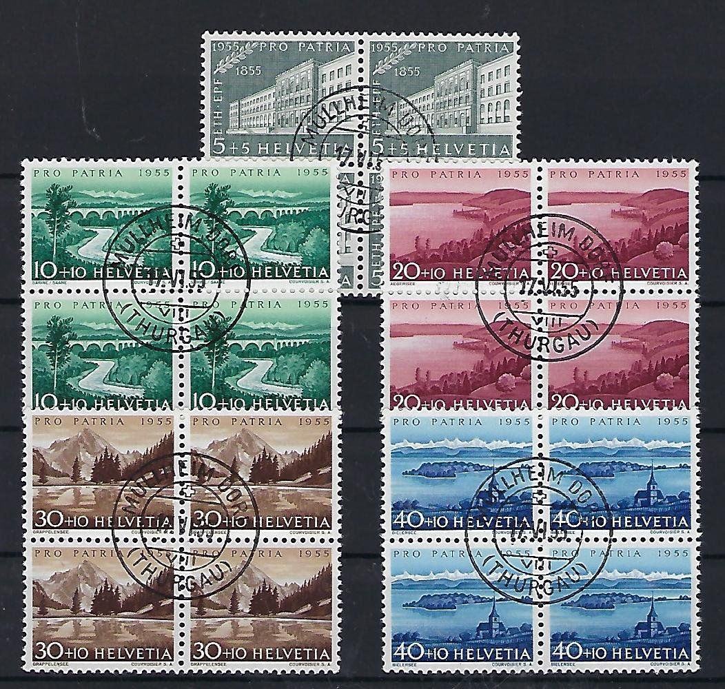 Tutti i francobolli: Pro Patria Viererblocks 1955 gestempelt   14617 – Usato da Lunden venduto da Animus999