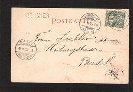 Stabstempel St. Imier auf AK St.Imier , 8.Vl.1899