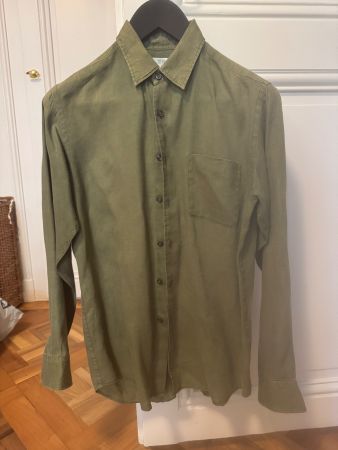 Uniqlo Green Linen Shirt, Men's Size Small, Autumn Style