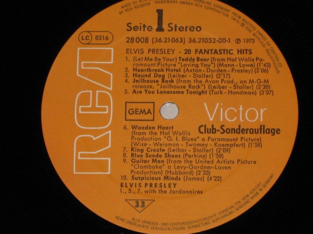 Dischi in vinile: LP - ELVIS - 20 FANTASTIC HITS – Usato da Steckborn venduto da Quo7 1