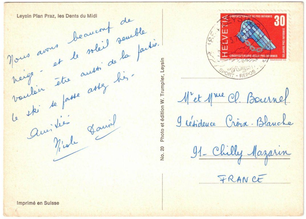 Cartoline postali: Leysin - Plan Praz mit Dents du Midi – Usato da Binningen venduto da Mountainrider 1