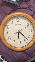 KATIME Quartz Wall Clock, Wood Frame, Classic Design