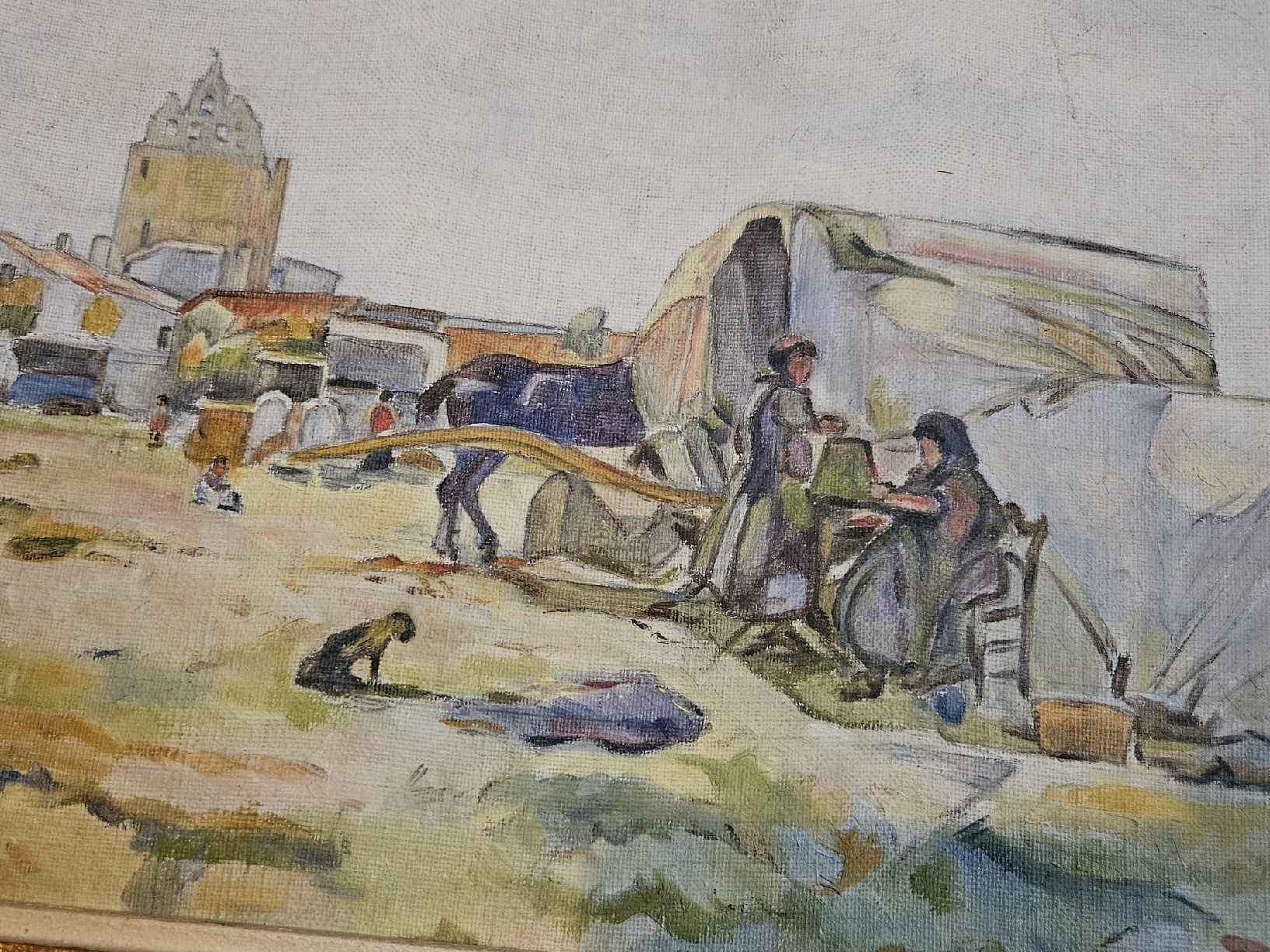 Gemälde: Gemälde / Dorfleben, signiert – Gebraucht aus Werthenstein von Marsche1 1