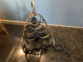 Weinregal für 3 Flaschen aus Metall - Dekoration