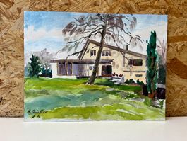 Aquarell signiert von Hans Grütter 1977       (ID B5829)