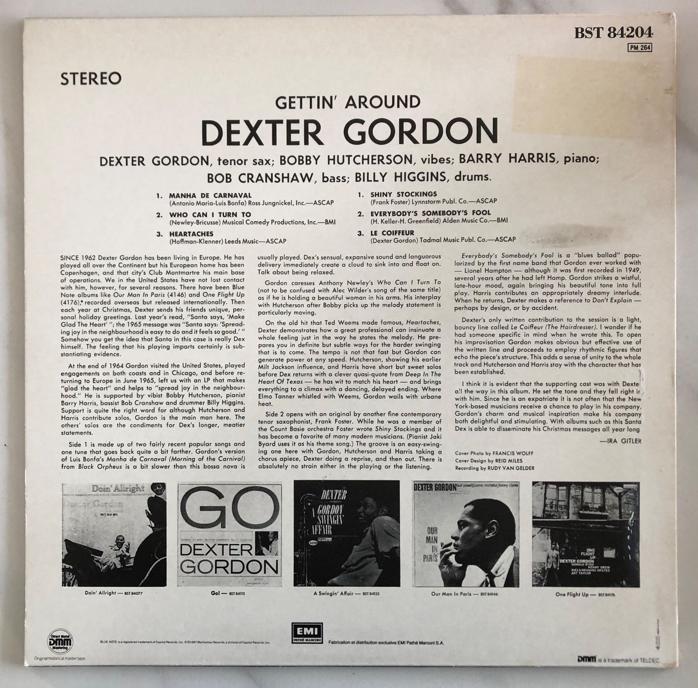 Dischi in vinile: DEXTER GORDON - GETTIN' AROUND – Usato da Poliez-Pittet venduto da Newtown-Records 1