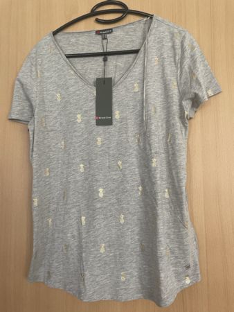 Neues Street One Shirt Gr 38 hellgrau mit Ananas Muster