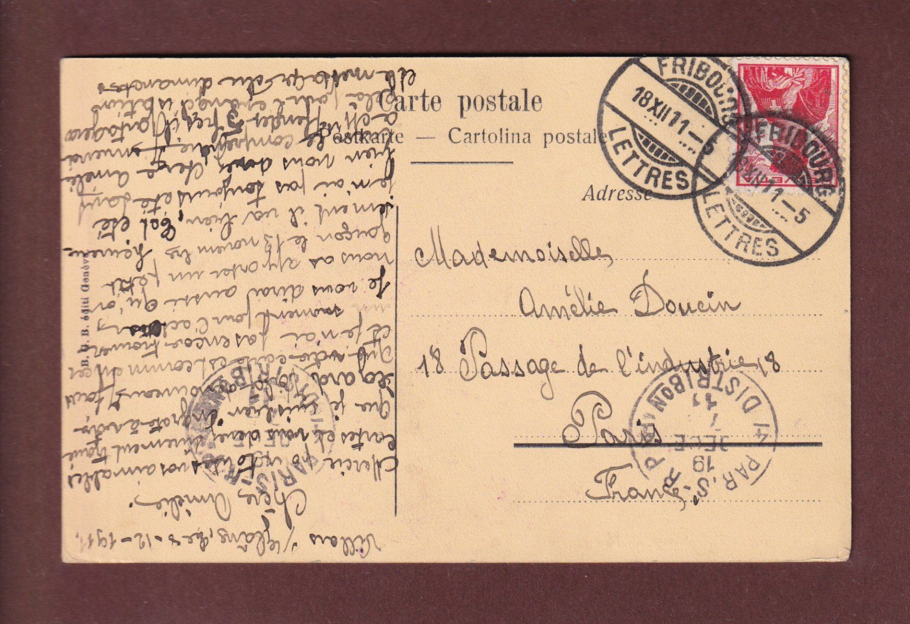 Cartes postales: FRIBOURG - 1911 – D'occasion à Pully par nicecards-shop 1