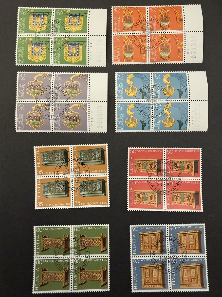 Tutti i francobolli: Briefmarken Schweiz Pro Patria 1982 und 1987 neuwertig – Nuovo (secondo la descrizione) da Turgi venduto da Mr.Stamp74