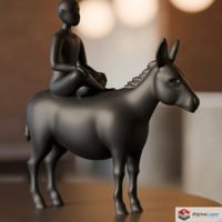 Silent Journey – Rider on a Donkey Figurine - 3D Printed