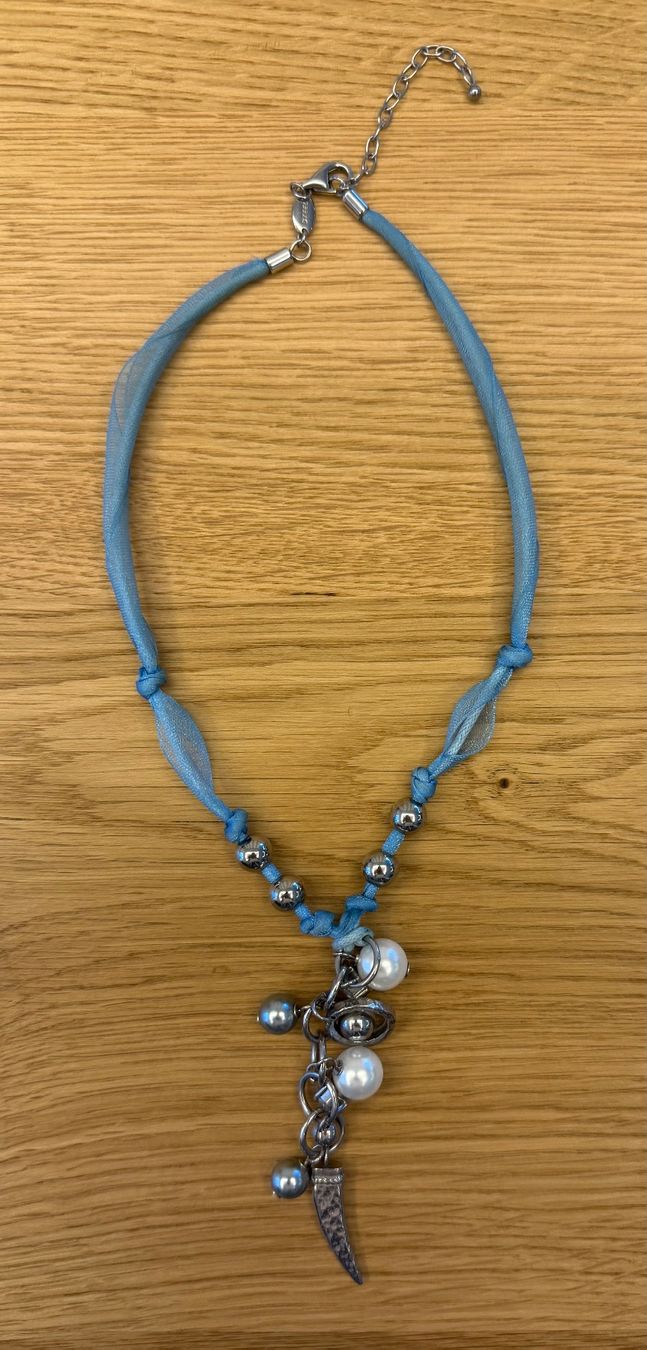 Fossil Catenine: FOSSIL Steel & Cord Necklace – Usato da Contone venduto da Chaos76 1