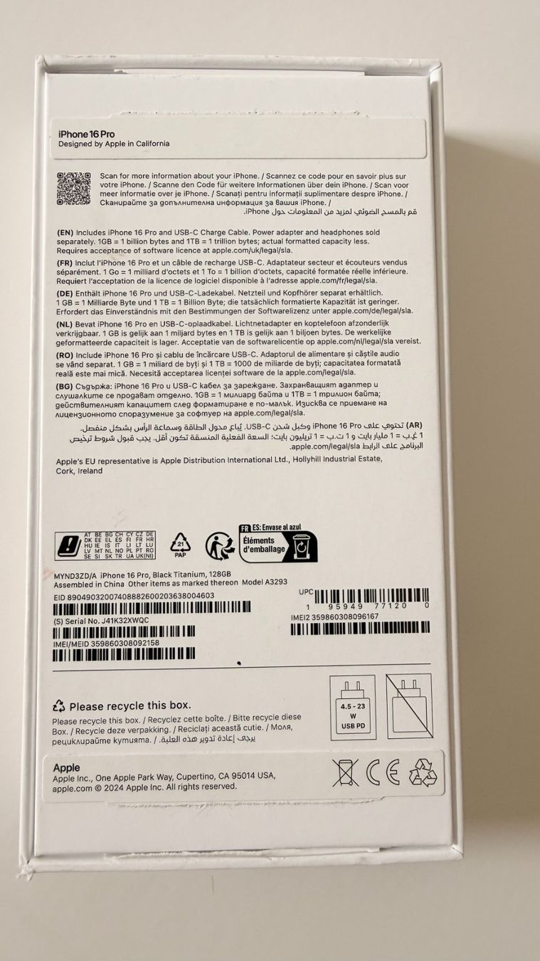 Apple Telefoni cellulari / Smartphones: iPhone 16 Pro, Black Titanium, 128GB / fast Neuzustand – Usato da Walenstadt venduto da kan_7ply 7
