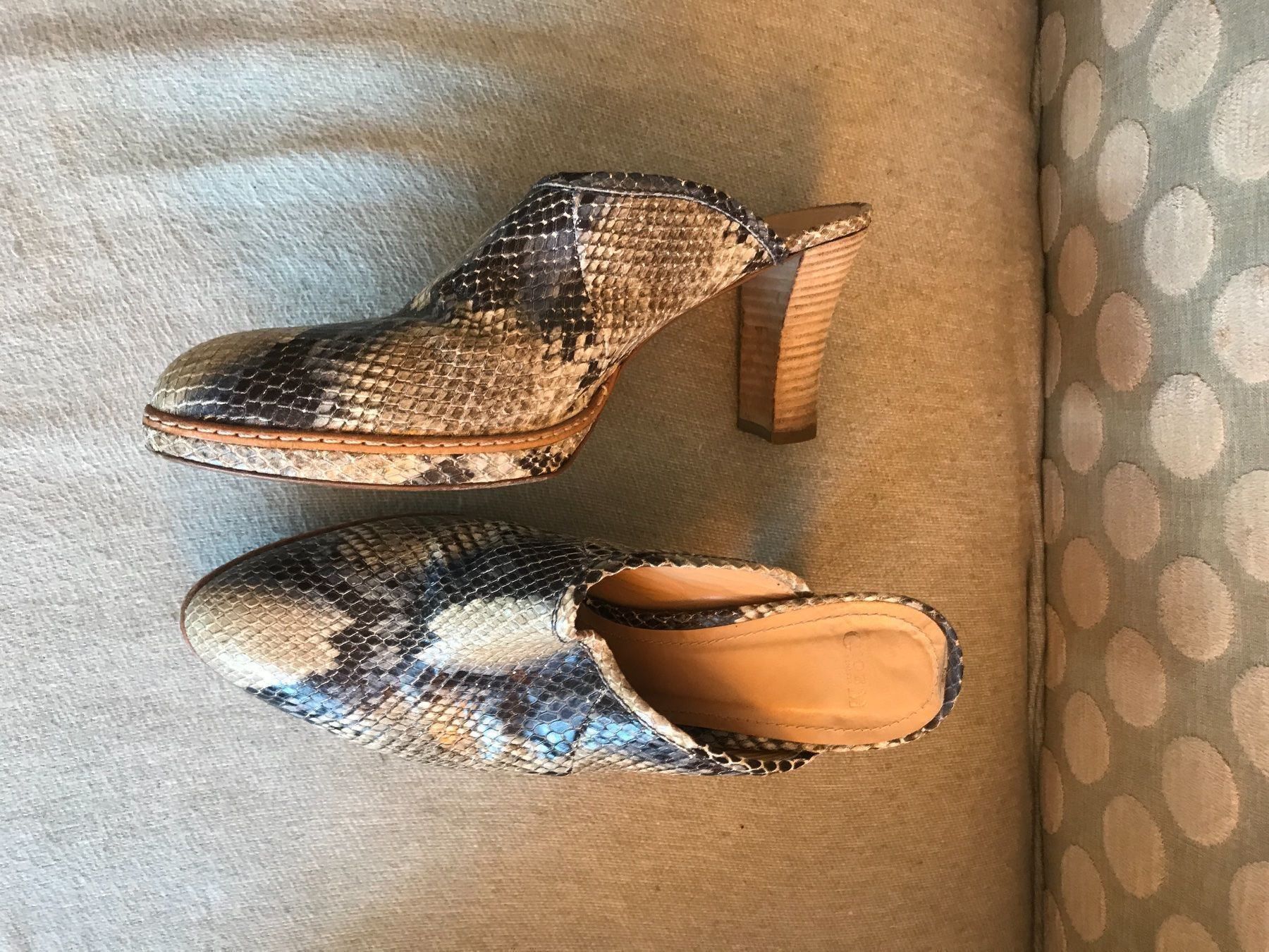 Damenschuhe: Glorm, mule Cuir croco, talon bois, – Gebraucht aus Lausanne von lavirgule 1