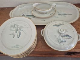 Assiettes à poisson,plats,saucière porcelaine THOMAS IVORY