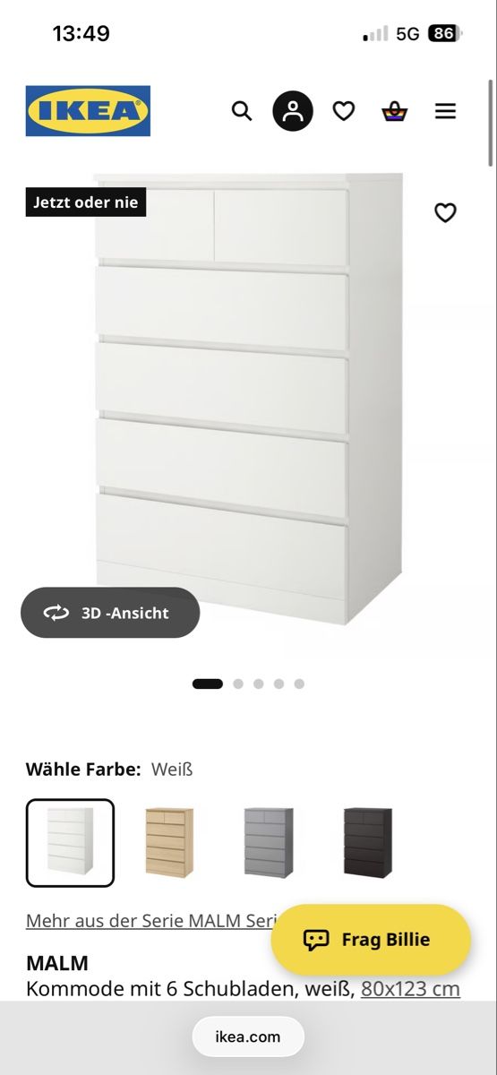 Cassettiere: Ikea Malm Kommode mit 6 Schubladen – Usato da Merenschwand venduto da ___niggi___