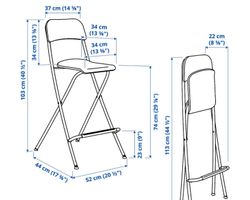 1 Barhocker-Stuhl "Franklin" von IKEA (Sitzhöhe 74 cm)