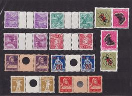 CH Briefmarken Lot "Kehrdruck, Zusammenhänge"