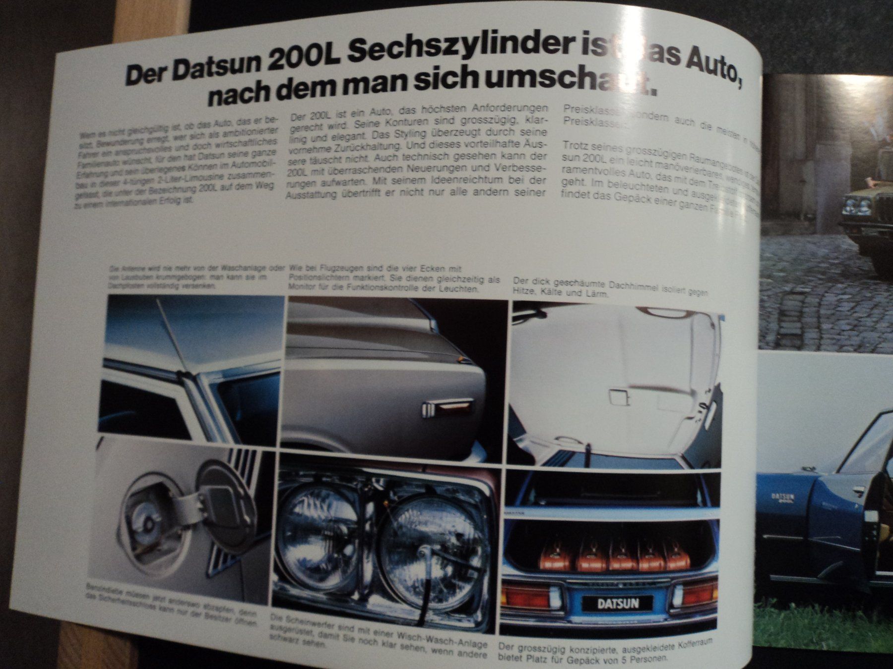 Datsun Dokumente: Prospekt Datsun 200L 1977 – Gebraucht aus Schwarzenburg von modelCARama 1