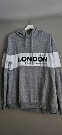 Kapuzen-Pullover, grau LONDON, Grösse S