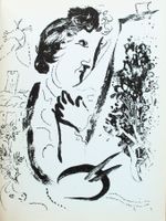 Marc Chagall - Vor einem Bild - Vintage Lithographie 1963