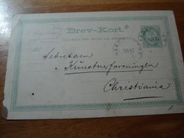 Ganzsache Norwegen, 1887, gelaufen