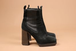 ACNE Studio Black Suede Leather Booties - Size 38