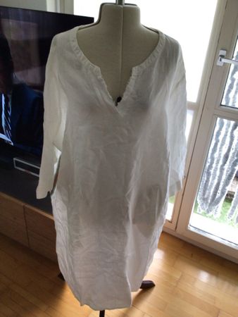 Weisses Leinenkleid von Deerberg, Grösse XXL, Sommer!