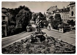 St. Gallen, Tram beim Broderbrunnen, gelaufen 1948