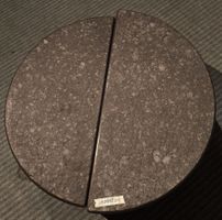 Vintage Granitsalontisch rund 2er Set Halbkreis Ying Yang