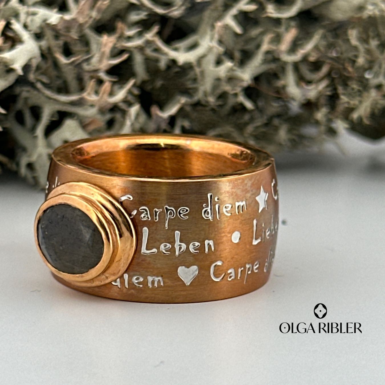 Olga Ribler Ringe: Edelstahlring mit Labradorit, Gr. 58 – Neu (gemäss Beschreibung) aus Luzern von MonikaS03 2