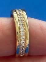 Luxus EleganteGr.17/7 Ring Farbe:Gold/Zirkonia Weiss