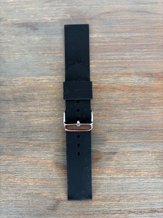 Kautschuk Uhrenarmband schwarz 20mm 2