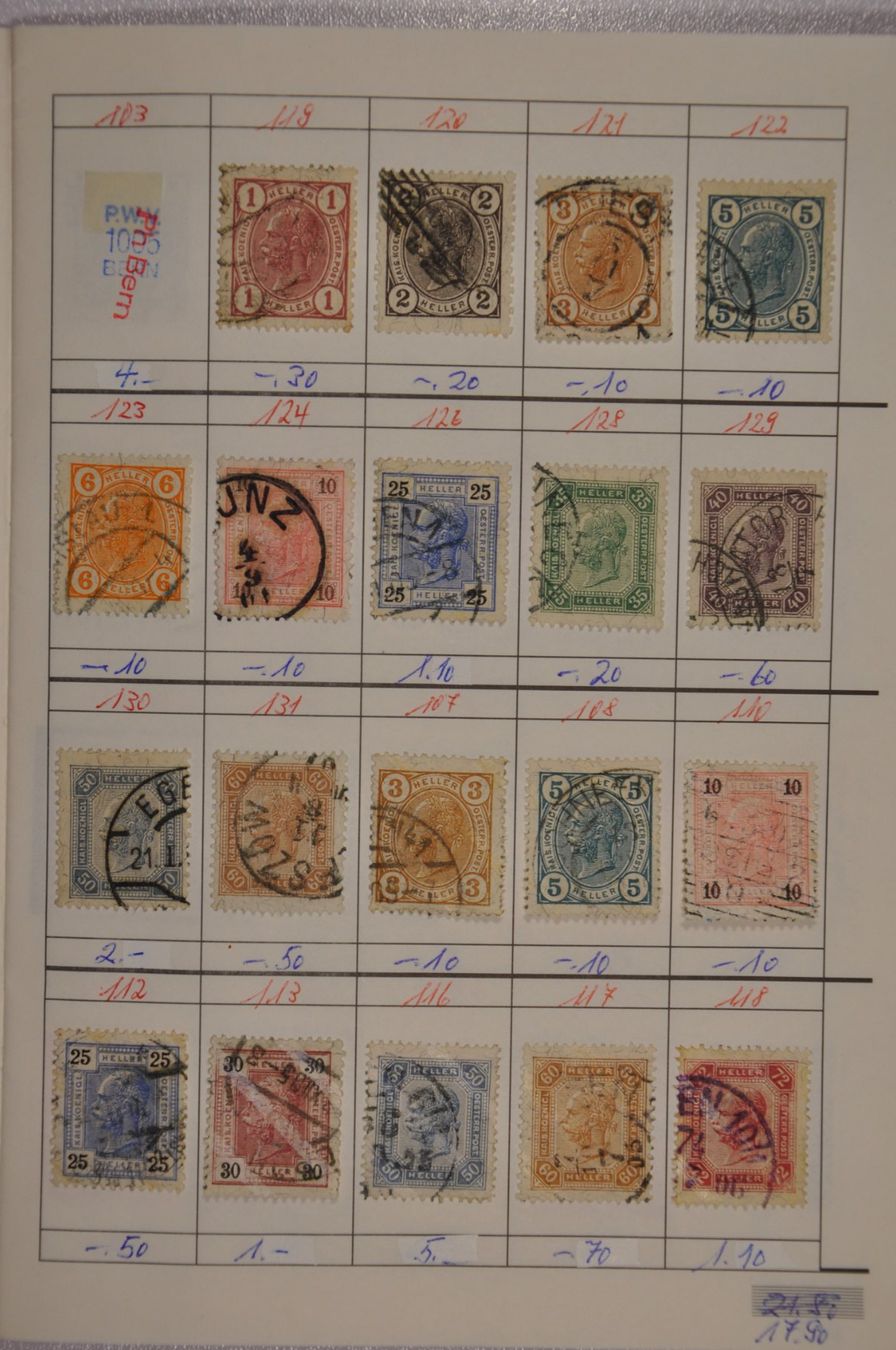Alle Briefmarken: Österreich alte Werte in Rundsendeheft – Gebraucht aus Wolfhalden von Zinauktion 2