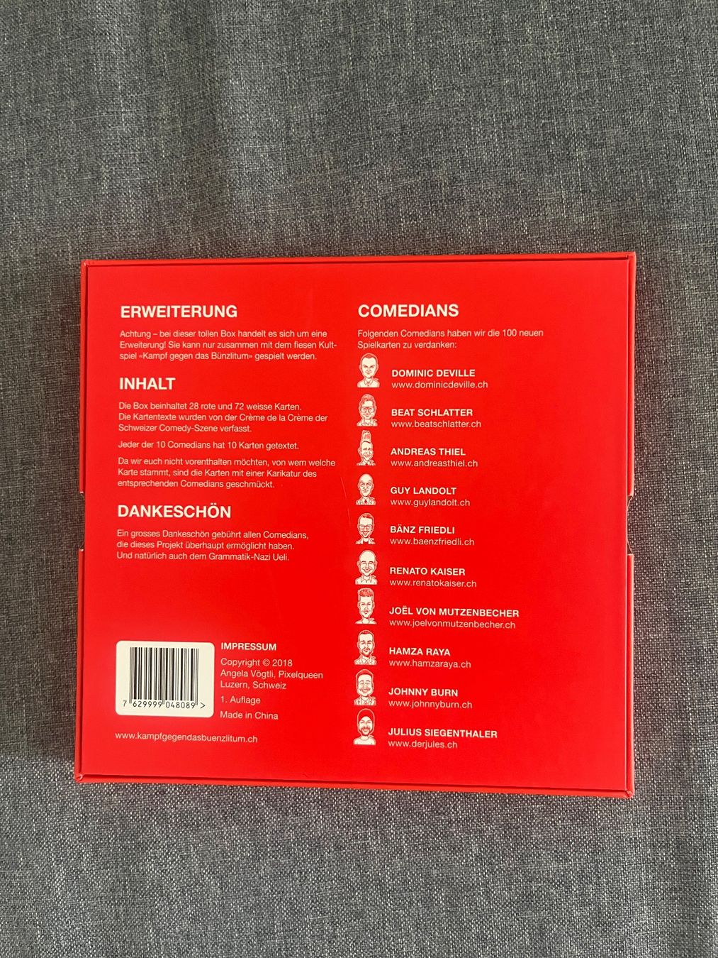 Spiele: Kampf gegen das Bünzlitum - Comedy Erweiterung – Gebraucht aus Zürich von liechmi 1