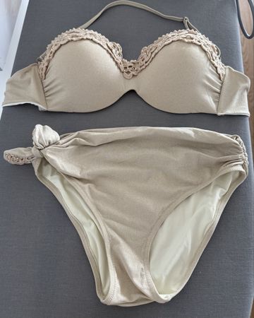 Tabou Luxus Bikini-Set 3-teilig–Beige/Gold – NEU-NP CHF 946