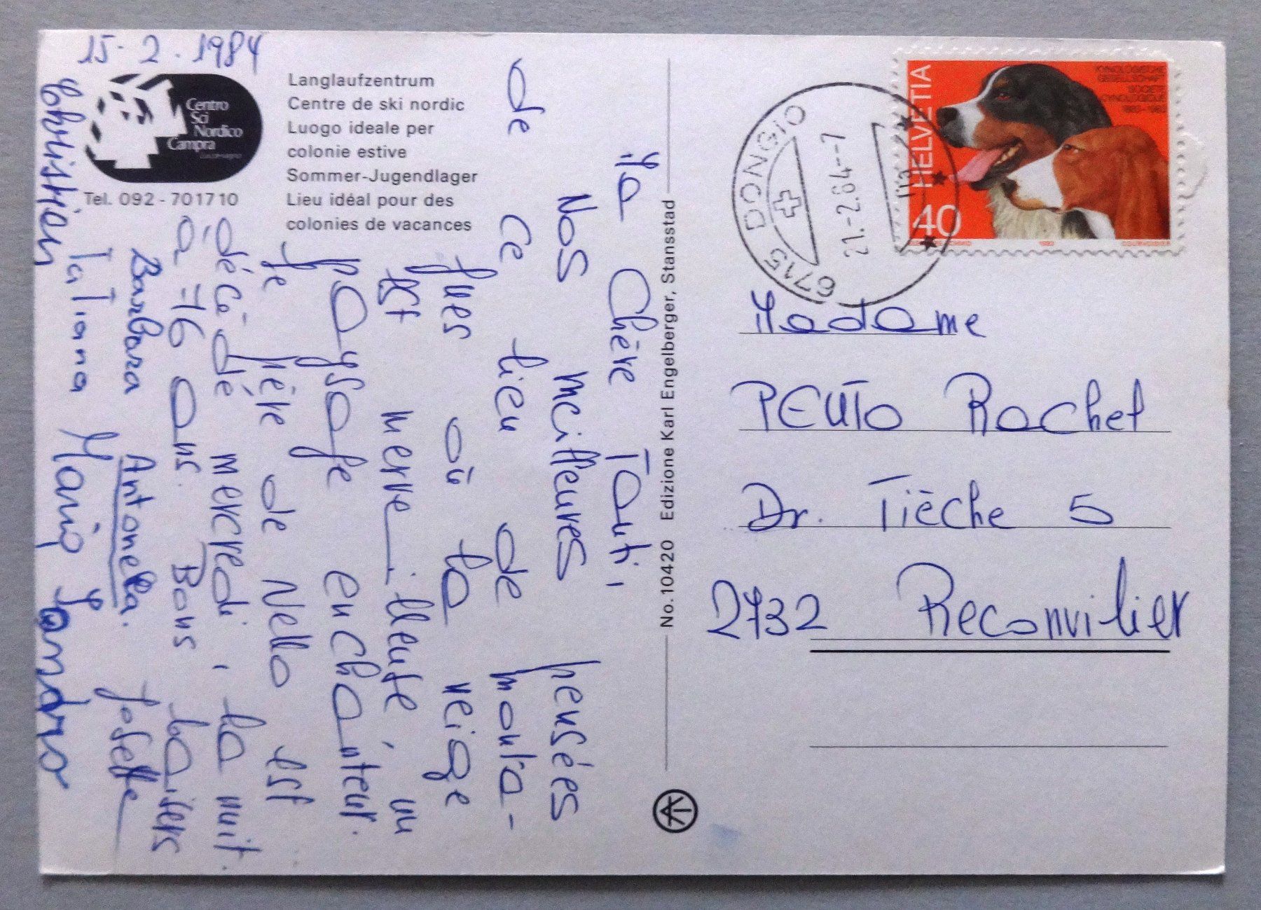 Cartes postales: Centro Sci Nordico Campra, Lucomagno – D'occasion à Fétigny par Billy2miny 1