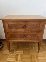 Nachttisch mit Schubladen Holzfurnier Vintage Zustand
