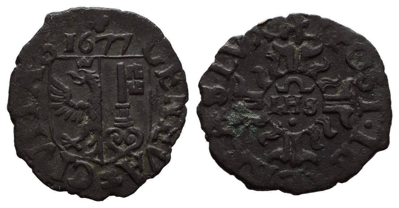 Tutti le monete: Genf 2 Quarts 1677  /3494 – Usato da Trimbach venduto da Solothurn1