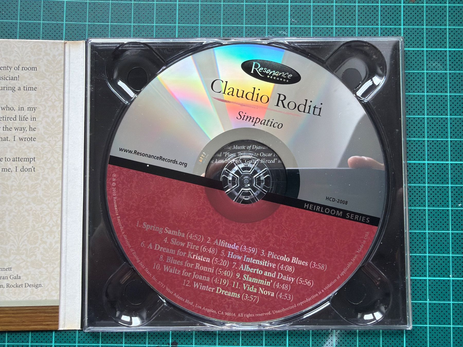 CD: Claudio Roditi – Simpatico – Usato da Zürich venduto da Max_Lindenbaum 1