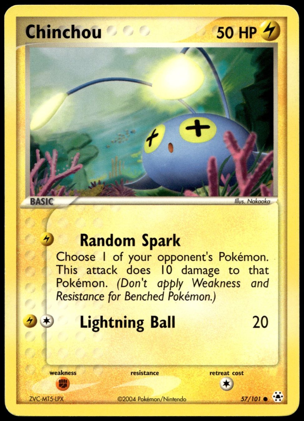Pokémon Carte collezionabili: Chinchou 57/101 Pokémon EX Hidden Legends – Nuovo (secondo la descrizione) da Uster venduto da Madame_Cards