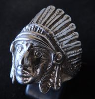 Silber 925 Fingerring native american chief Gr. 61