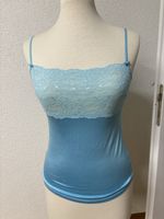 CALIDA Spitzentop Trägershirt Hellblau Gr.