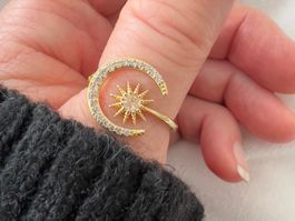 Bague Lune et étoile - Mond- und Sternring