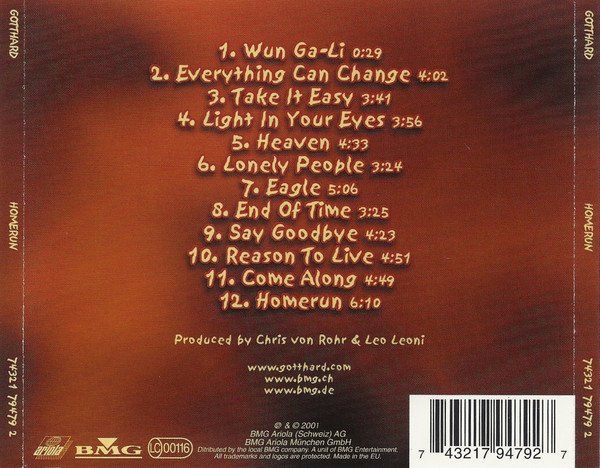 CD: Gotthard – Homerun – Usato da St.Gallen venduto da jalamusic 1