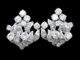 Diamanten 9.6ct (F-H) Ohrclips 18k WG 29x26mm GGTL *S2078