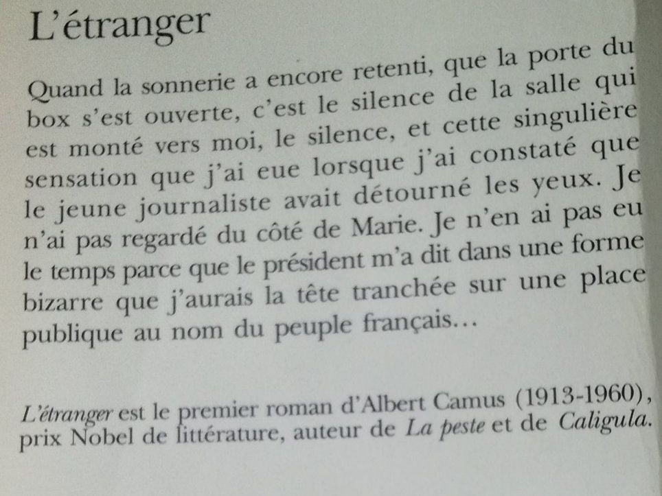 Libri: Albert Camus L'étranger Ed. Folio – Usato da Commugny venduto da Juliemimi 1