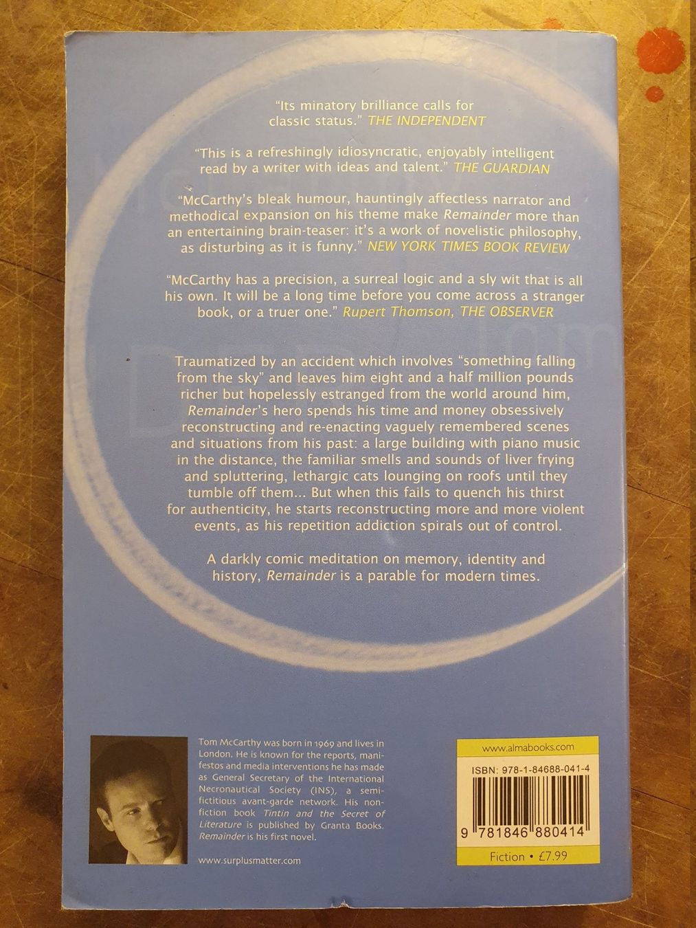 Livres: Remainder - Tom McCarthy – D'occasion à Zürich par loosebone 8
