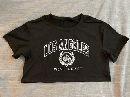 Schwarzes Los Angeles Crop Top, Grösse 7/8 Jahre